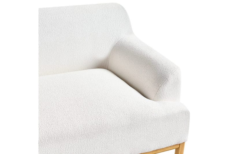 3-sitssoffa Beliani Sosjo Beige, ljust trä NO_BRAND White||Light colored wood - Huonekalut - Sohva - 3:n istuttava sohva