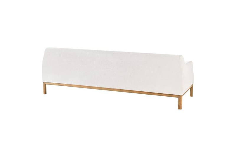 3-sitssoffa Beliani Sosjo Beige, ljust trä NO_BRAND White||Light colored wood - Huonekalut - Sohva - 3:n istuttava sohva