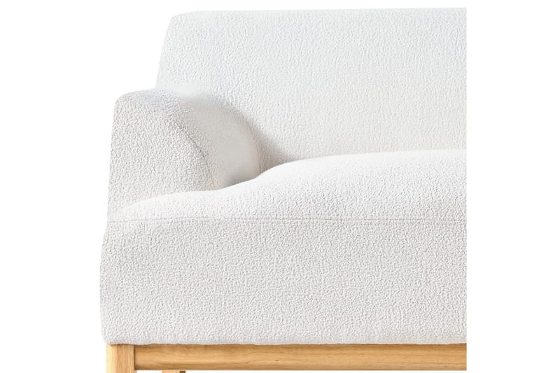 3-sitssoffa Beliani Sosjo Beige, ljust trä NO_BRAND White||Light colored wood - Huonekalut - Sohva - 3:n istuttava sohva