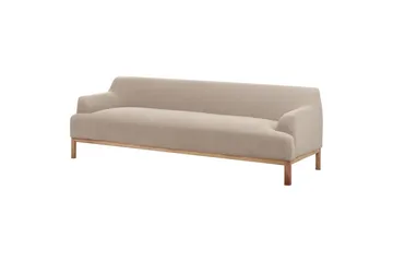3-sitssoffa Beliani Sosjo Beige, ljust trä Taupe - Huonekalut - Sohva - 3:n istuttava sohva