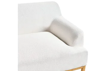 3-sitssoffa Beliani Sosjo Beige, ljust trä White||Light colored wood - Huonekalut - Sohva - 3:n istuttava sohva