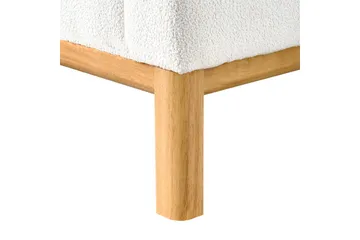 3-sitssoffa Beliani Sosjo Beige, ljust trä White||Light colored wood - Huonekalut - Sohva - 3:n istuttava sohva