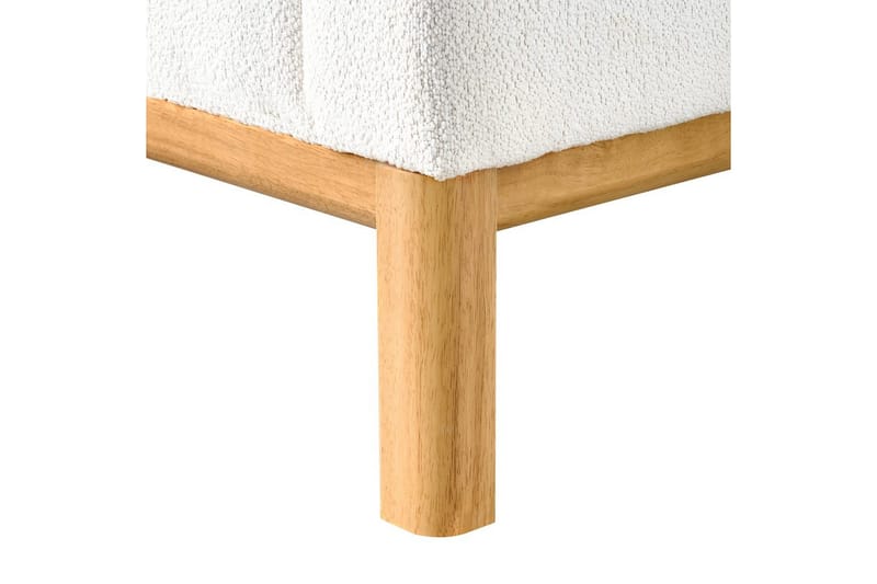 3-sitssoffa Beliani Sosjo Beige, ljust trä White||Light colored wood - Huonekalut - Sohva - 3:n istuttava sohva