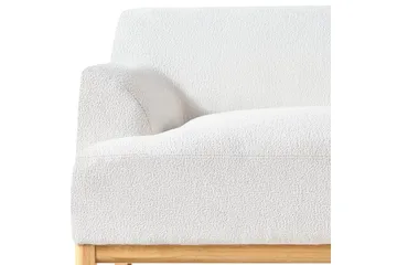 3-sitssoffa Beliani Sosjo Beige, ljust trä White||Light colored wood - Huonekalut - Sohva - 3:n istuttava sohva