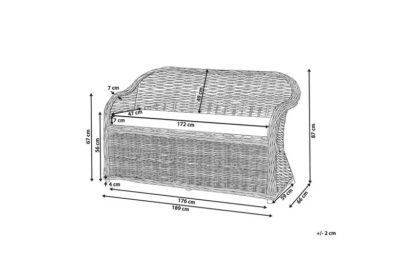 3-sitssoffa Beliani Susua Nature||White - Puutarhakalusteet - Terassiryhmät - Terassisohvat