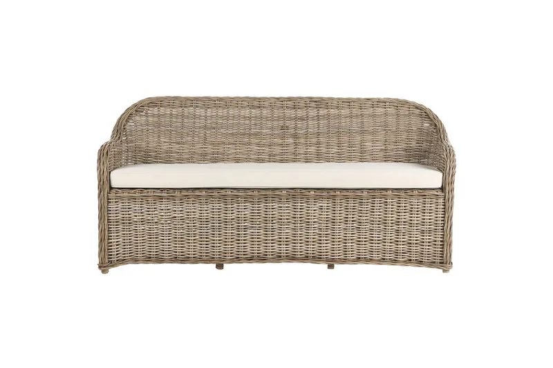 3-sitssoffa Beliani Susua Nature||White - Puutarhakalusteet - Terassiryhmät - Terassisohvat