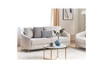 3-sitssoffa Beliani Trosa Beige, guld Beige||GOLD - Huonekalut - Sohva - 3:n istuttava sohva