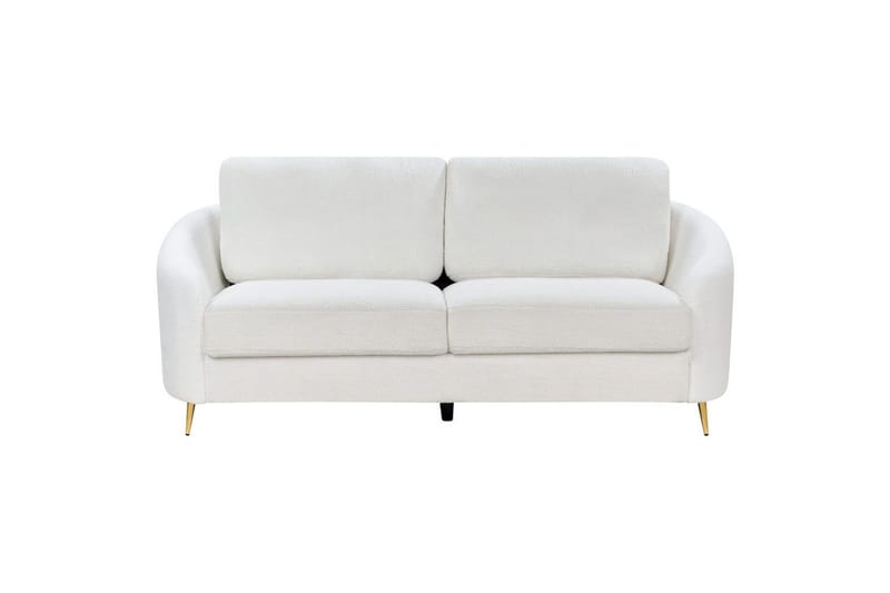 3-sitssoffa Beliani Trosa Beige, guld White - Huonekalut - Sohva - 3:n istuttava sohva