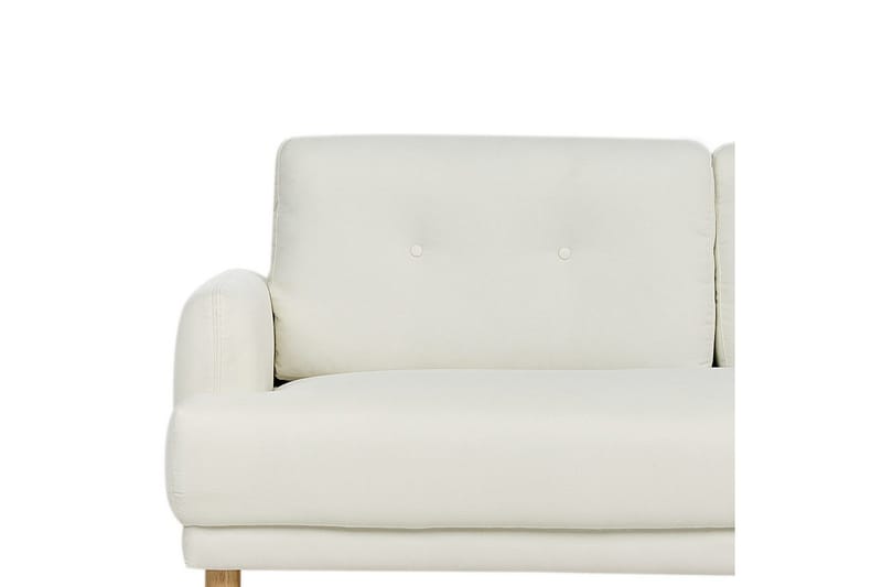 3-sitssoffa Beliani Tuve Beige, ljust trä, Bouclé NO_BRAND Offwhite||Light colored wood - Huonekalut - Sohva - 3:n istuttava sohva