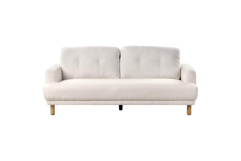 3-sitssoffa Beliani Tuve Beige, ljust trä, Bouclé NO_BRAND White||Light colored wood - Huonekalut - Sohva - 3:n istuttava sohva
