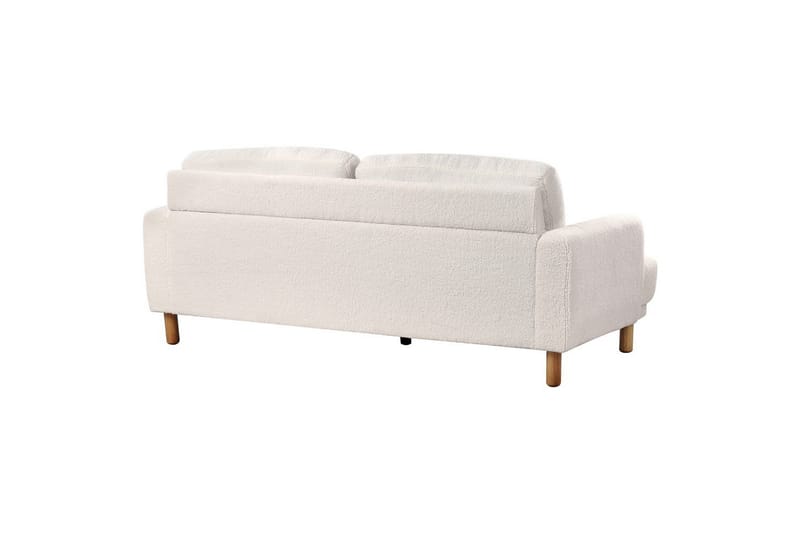 3-sitssoffa Beliani Tuve Beige, ljust trä, Bouclé NO_BRAND White||Light colored wood - Huonekalut - Sohva - 3:n istuttava sohva