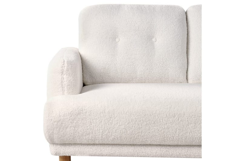 3-sitssoffa Beliani Tuve Beige, ljust trä, Bouclé NO_BRAND White||Light colored wood - Huonekalut - Sohva - 3:n istuttava sohva