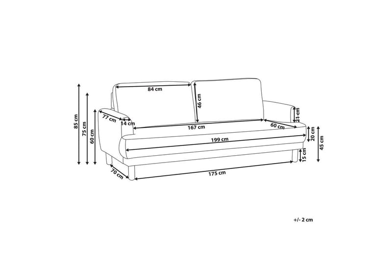 3-sitssoffa Beliani Tuve Beige, ljust trä, Bouclé Offwhite||Light colored wood - Huonekalut - Sohva - 3:n istuttava sohva