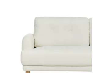 3-sitssoffa Beliani Tuve Beige, ljust trä, Bouclé Offwhite||Light colored wood - Huonekalut - Sohva - 3:n istuttava sohva