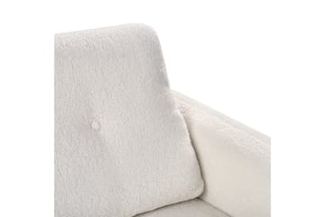 3-sitssoffa Beliani Tuve Beige, ljust trä, Bouclé White||Light colored wood - Huonekalut - Sohva - 3:n istuttava sohva