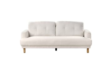 3-sitssoffa Beliani Tuve Beige, ljust trä, Bouclé White||Light colored wood - Huonekalut - Sohva - 3:n istuttava sohva