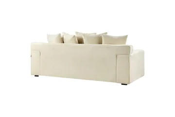3-sitssoffa Beliani Viskan Beige, Manchestertyg Beige - Huonekalut - Sohva - 3:n istuttava sohva