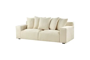 3-sitssoffa Beliani Viskan Beige, Manchestertyg Beige - Huonekalut - Sohva - 3:n istuttava sohva