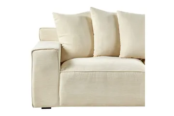 3-sitssoffa Beliani Viskan Beige, Manchestertyg Beige - Huonekalut - Sohva - 3:n istuttava sohva