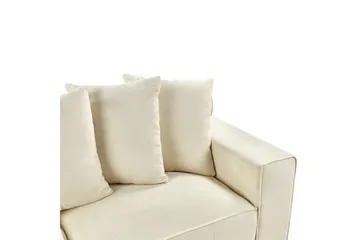 3-sitssoffa Beliani Viskan Beige, Manchestertyg Beige - Huonekalut - Sohva - 3:n istuttava sohva
