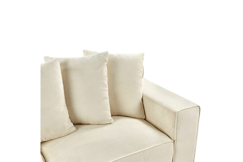 3-sitssoffa Beliani Viskan Beige, Manchestertyg Beige - Huonekalut - Sohva - 3:n istuttava sohva