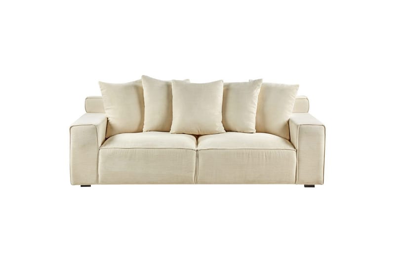 3-sitssoffa Beliani Viskan Beige, Manchestertyg NO_BRAND Beige - Huonekalut - Sohva - 3:n istuttava sohva