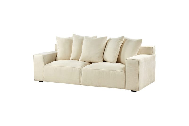 3-sitssoffa Beliani Viskan Beige, Manchestertyg NO_BRAND Beige - Huonekalut - Sohva - 3:n istuttava sohva