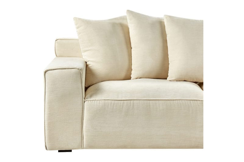 3-sitssoffa Beliani Viskan Beige, Manchestertyg NO_BRAND Beige - Huonekalut - Sohva - 3:n istuttava sohva
