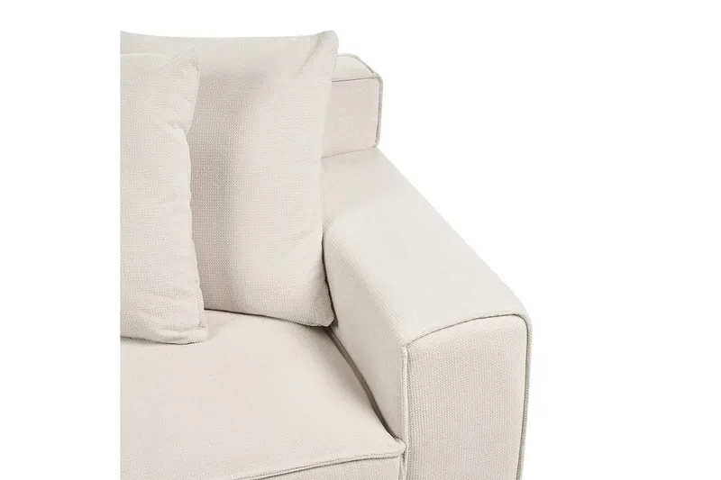 3-sitssoffa Beliani Viskan Beige, Manchestertyg NO_BRAND White - Huonekalut - Sohva - 3:n istuttava sohva
