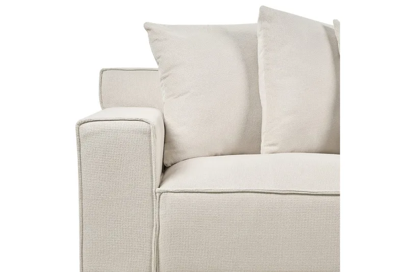 3-sitssoffa Beliani Viskan Beige, Manchestertyg NO_BRAND White - Huonekalut - Sohva - 3:n istuttava sohva