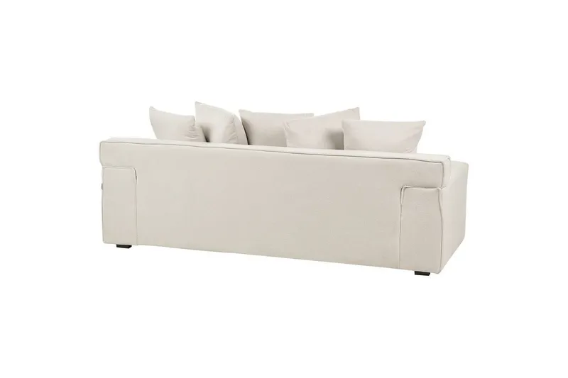 3-sitssoffa Beliani Viskan Beige, Manchestertyg NO_BRAND White - Huonekalut - Sohva - 3:n istuttava sohva