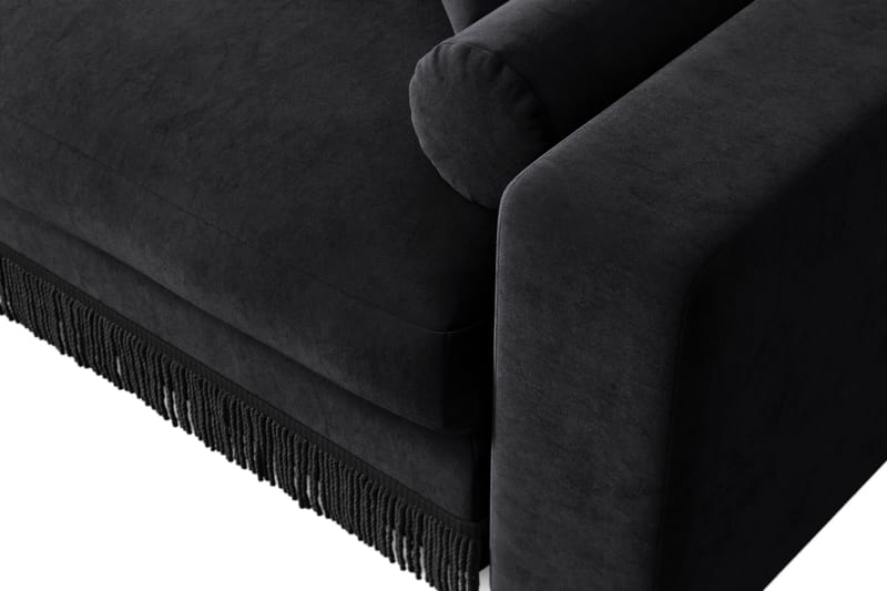 Arken Lyx 3-istuttava Syvä Samettinen sohva - Musta - Huonekalut - Sohva - 3:n istuttava sohva