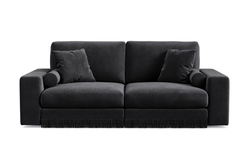 Arken Lyx 3-istuttava Syvä Samettinen sohva, Musta