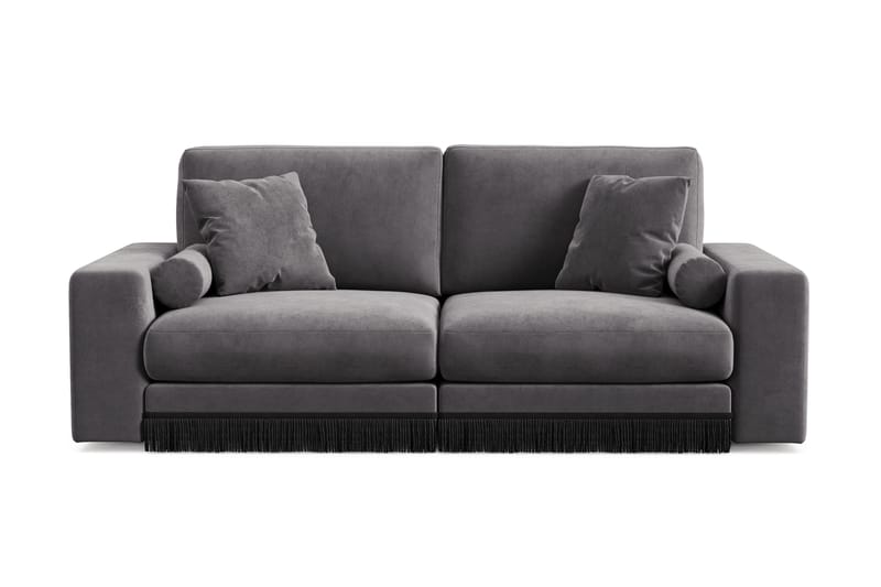 Arken Lyx 3-istuttava Syvä Samettinen sohva - Tummanharmaa - Huonekalut - Sohva - 3:n istuttava sohva