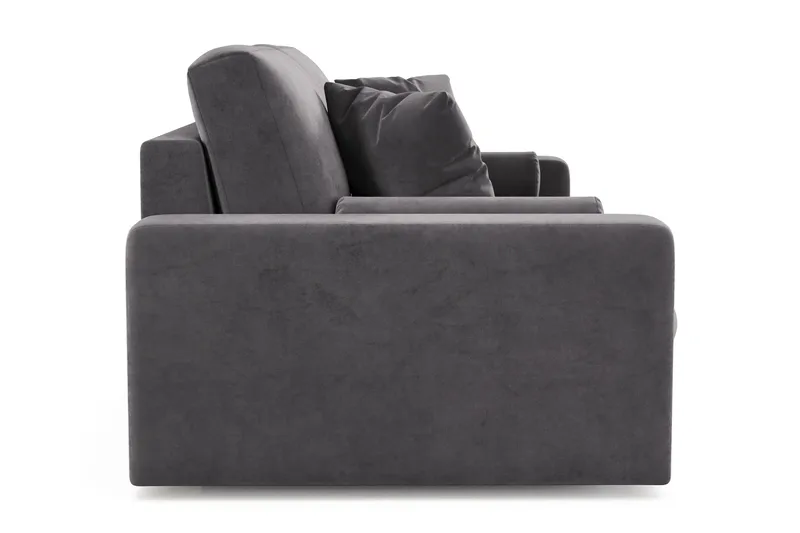 Arken Lyx 3-istuttava Syvä Samettinen sohva - Tummanharmaa - Huonekalut - Sohva - 3:n istuttava sohva