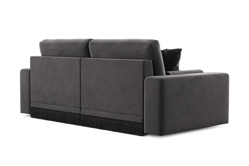 Arken Lyx 3-istuttava Syvä Samettinen sohva - Tummanharmaa - Huonekalut - Sohva - 3:n istuttava sohva