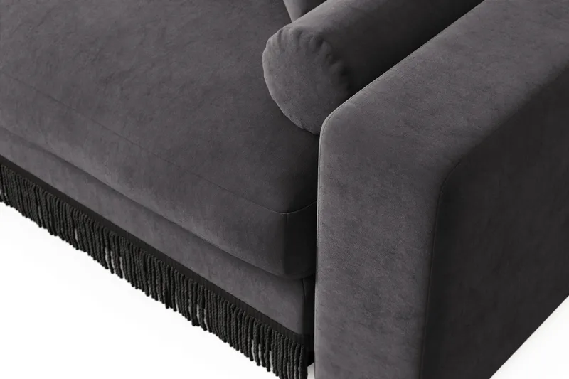 Arken Lyx 3-istuttava Syvä Samettinen sohva - Tummanharmaa - Huonekalut - Sohva - 3:n istuttava sohva