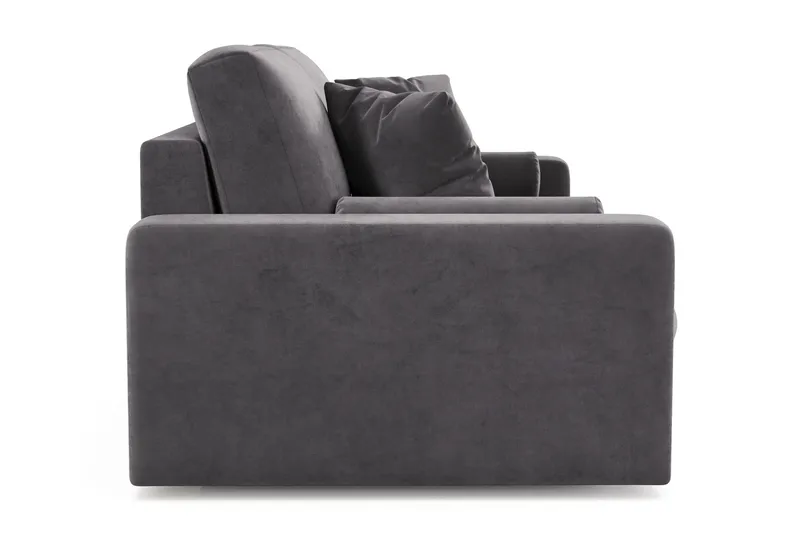 Arken Lyx 3-istuttava Syvä Samettinen sohva - Tummanharmaa - Huonekalut - Sohva - 3:n istuttava sohva