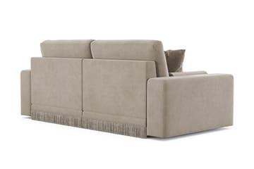 Arken Lyx 3-istuttava syvä samettisohva - Beige - Huonekalut - Sohva - 3:n istuttava sohva