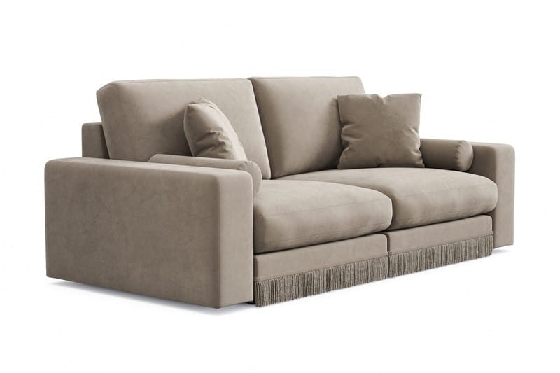 Arken Lyx 3-istuttava syvä samettisohva - Beige - Huonekalut - Sohva - 3:n istuttava sohva