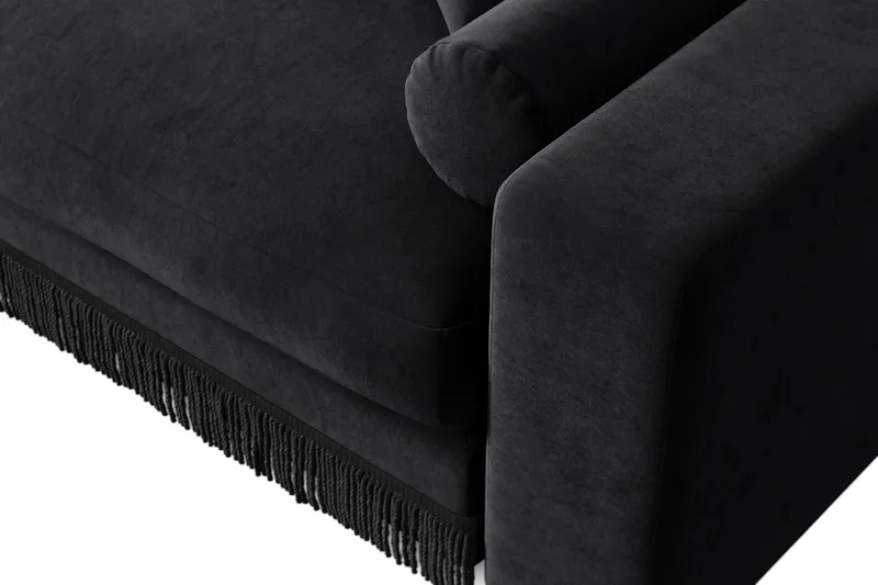 Arken Lyx 4-istuttava Syvä Samettinen sohva - Musta - Huonekalut - Sohva - 4:n istuttava sohva