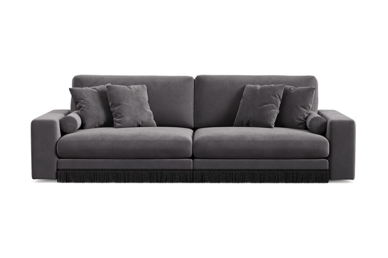 Arken Lyx 4-istuttava Syvä Samettinen sohva - Tummanharmaa - Huonekalut - Sohva - 4:n istuttava sohva