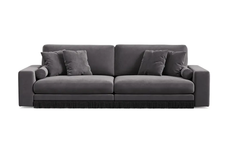 Arken Lyx 4-istuttava Syvä Samettinen sohva - Tummanharmaa - Huonekalut - Sohva - 4:n istuttava sohva