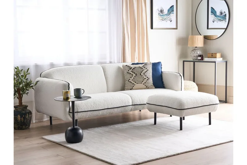 Balint Sohva 3-istuttava - Valkoinen/Musta - Huonekalut - Sohva - 3:n istuttava sohva