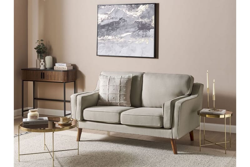 Bertha Sohva 2-istuttava - Beige/Tumma puu - Huonekalut - Sohva - 2:n istuttava sohva