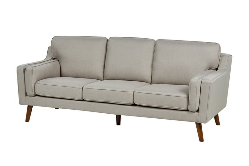 Bertha Sohva 3-istuttava - Beige/Tumma puu - Huonekalut - Sohva - 3:n istuttava sohva