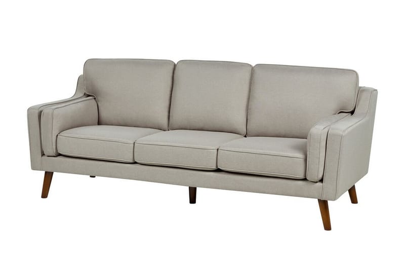 Bertha Sohva 3-istuttava - Beige/Tumma puu - Huonekalut - Sohva - 3:n istuttava sohva