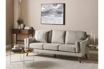 Bertha Sohva 3-istuttava - Beige/Tumma puu - Huonekalut - Sohva - 3:n istuttava sohva