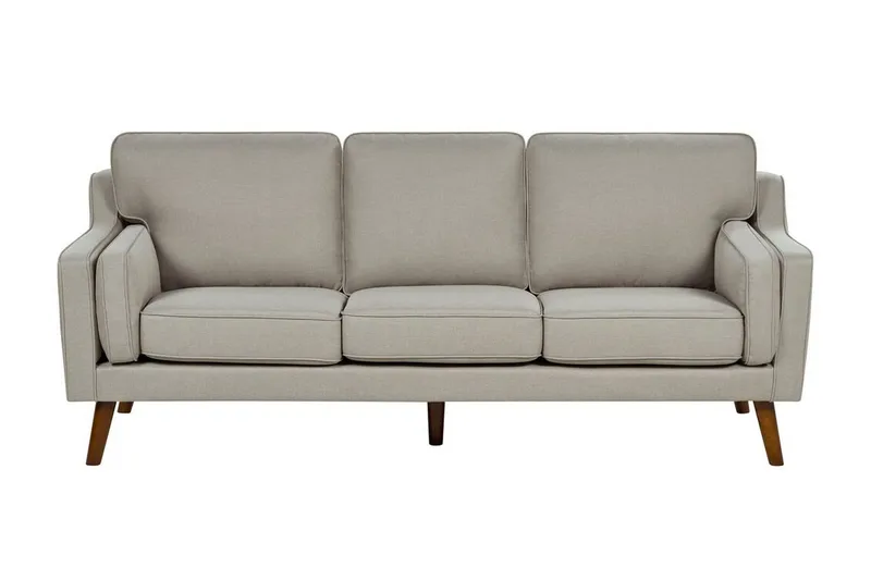 Bertha Sohva 3-istuttava, Beige/Tumma puu