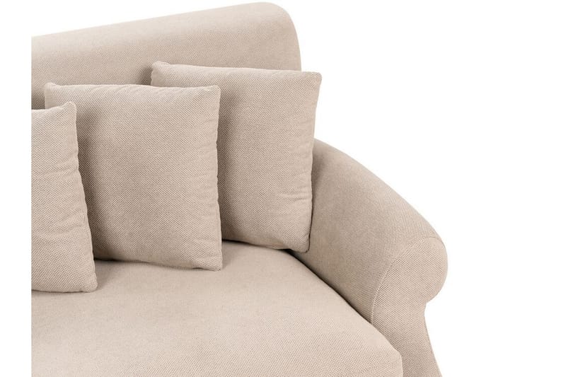 Bijan Sohva 3-istuttava - Beige/Tumma puu - Huonekalut - Sohva - 3:n istuttava sohva